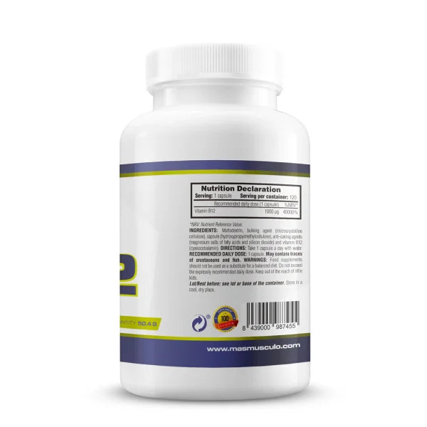 Vitamina B12 - 120  Capsulas Vegetales